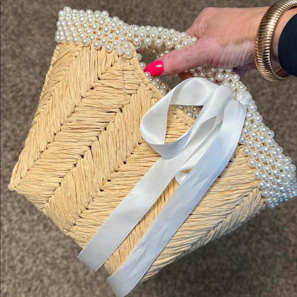 Urban Expressions Pearl-Embellished Tan Tote - Picture 7 of 7